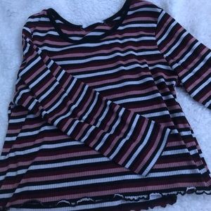 Striped cropped shirt🏷